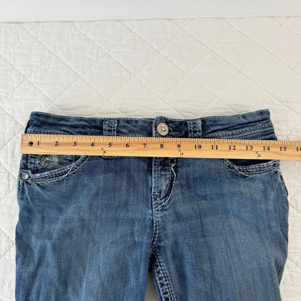 Silver Jeans Co Suki Flap 17 Bootcut‎ Jeans Medium Wash W29 L31 Thick Stitch